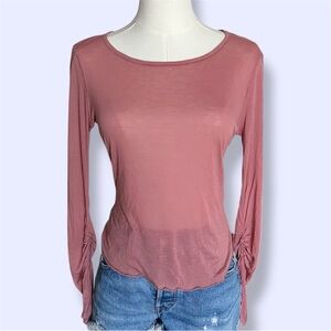 Free People Intamently Mauve Long Sleeve Top NWT